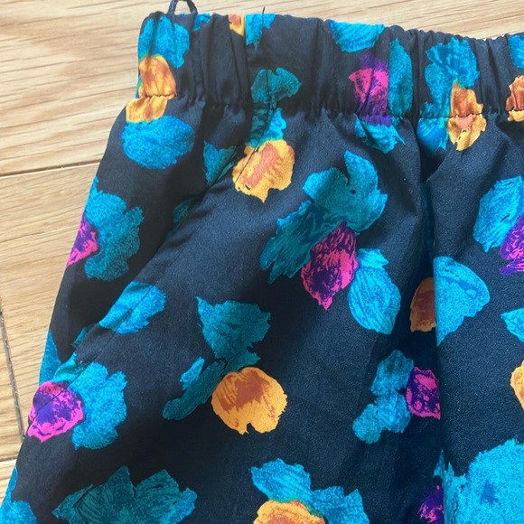 Vibrant Floral Women's Pencil Skirt - Black, Teal, Orange - Picture 3 of 3